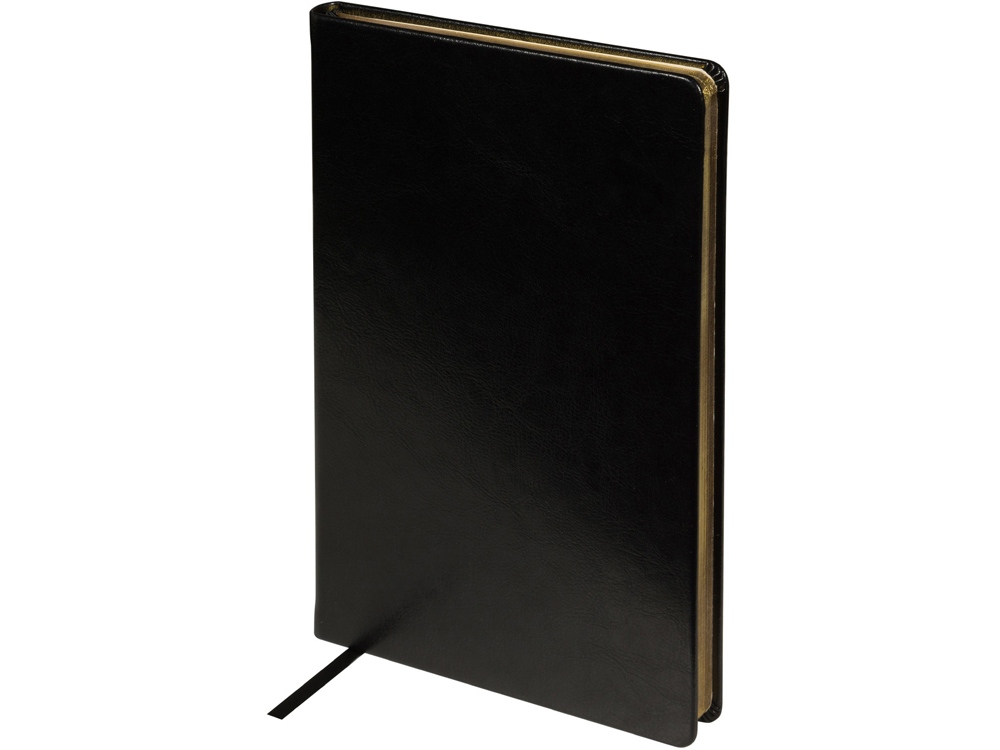 Ежедневник недатированный А5 Megapolis Nebraska, черный с золотым обрезом-0