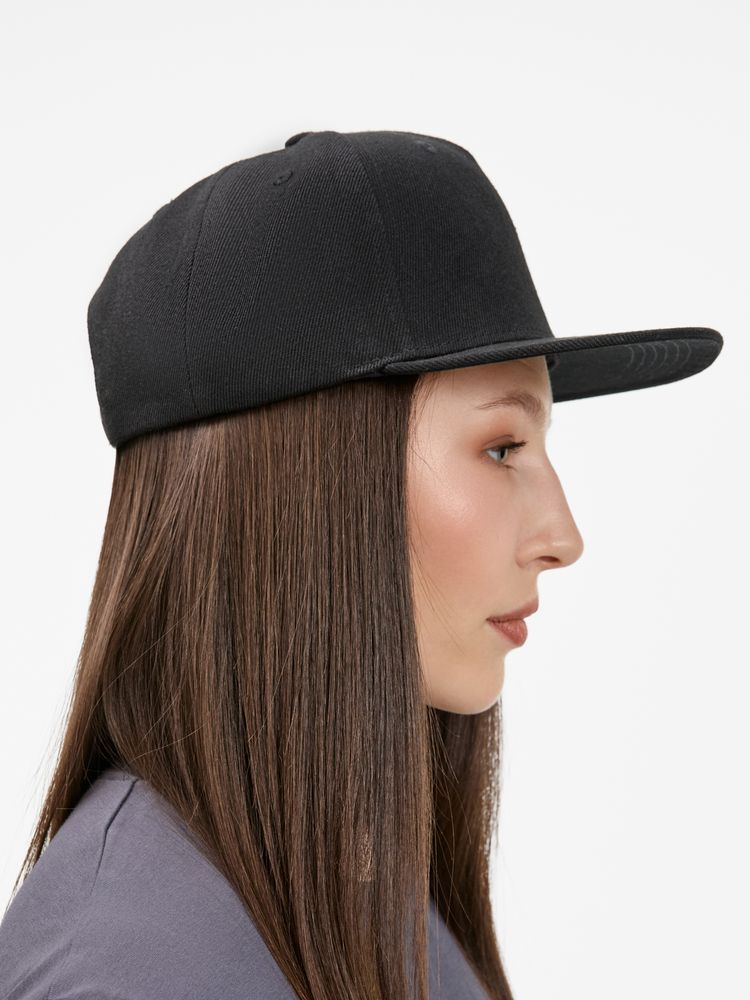 Бейсболка Epicore с прямым козырьком, черная-5