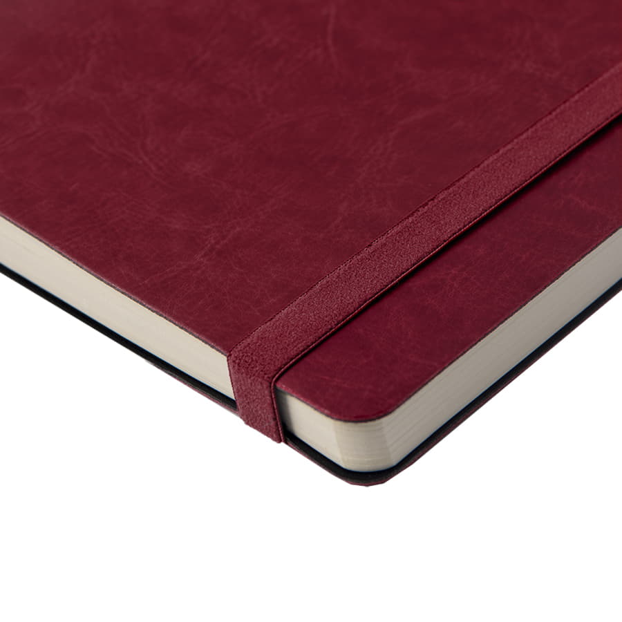 Ежедневник недатированный Boomer, А5,  бордовый, кремовый блок в линейку, без обреза, бордовый-6