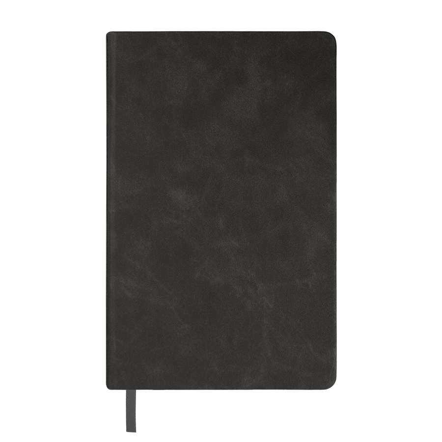 Ежедневник недатированный Muse, темно-серый, А5, с оранжевой декоративной полосой, блок в линейку, темно-серый, оранжевый-1