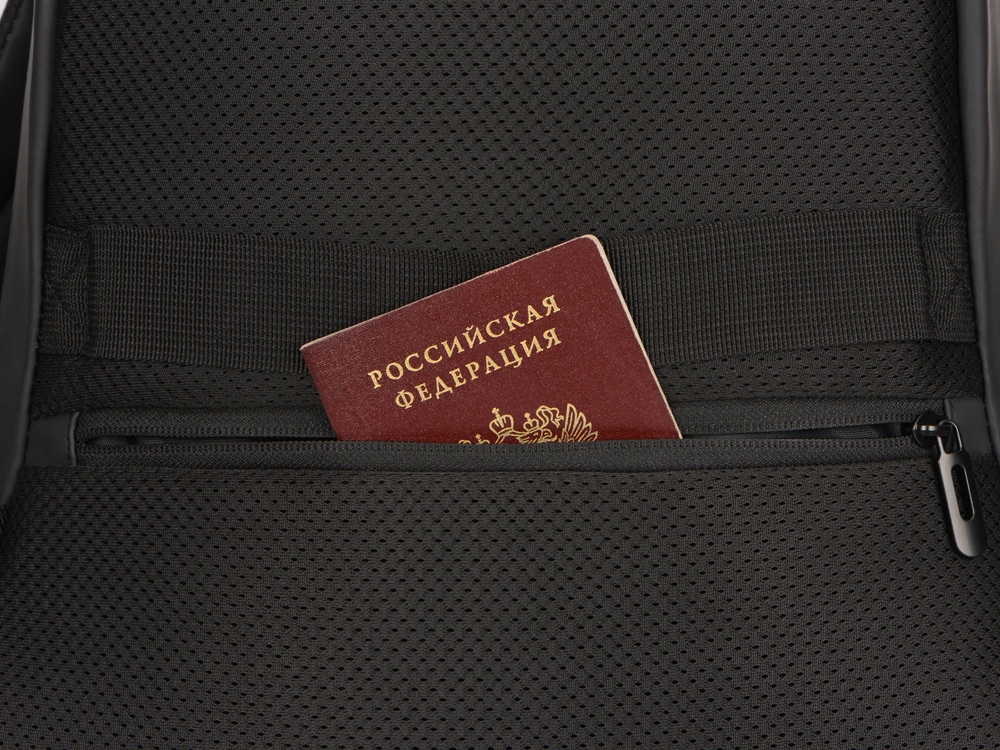 Рюкзак Glam для ноутбука 15'' из мягкой экокожи, черный-11