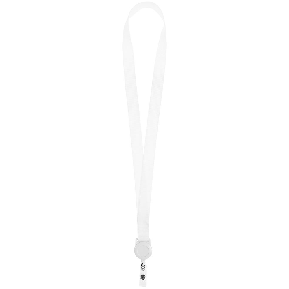 Лента для бейджа с ретрактором Retract, ver.2, белая-0