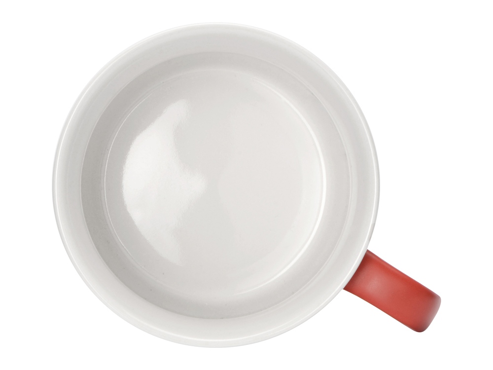 Матовая кружка Nancy 360 мл цветная снаружи, белая внутри, красный-3