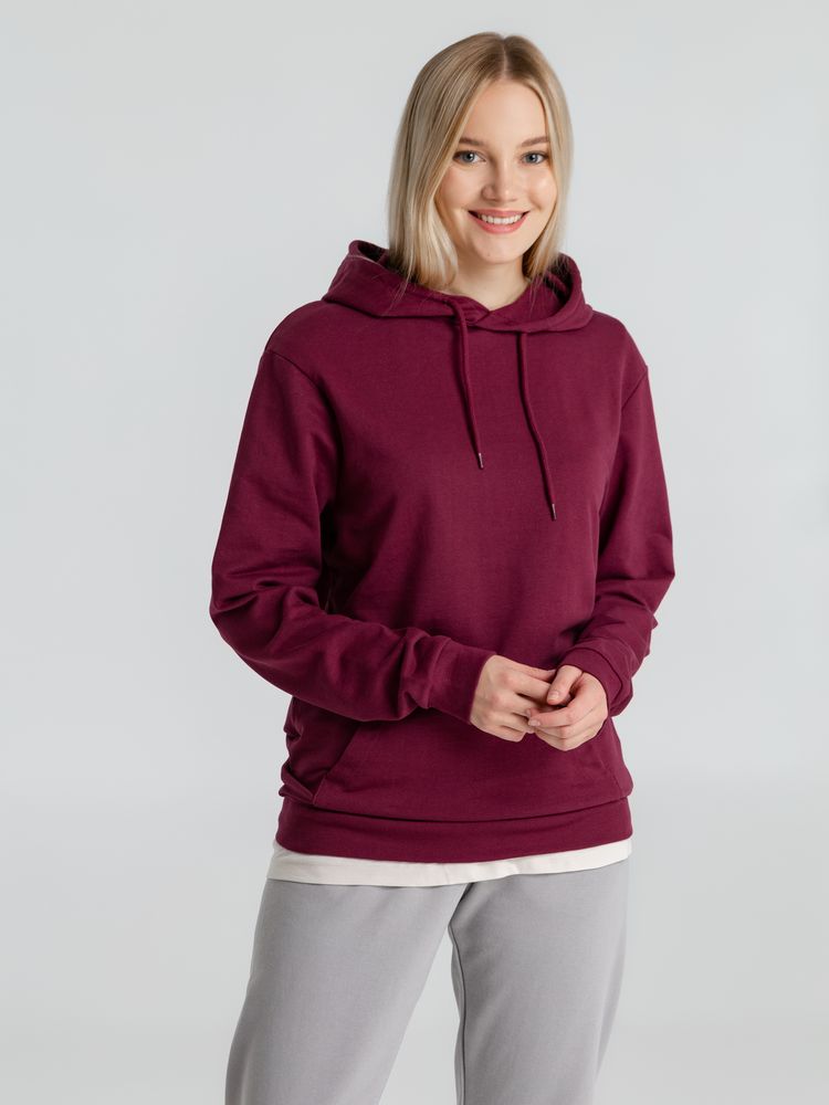 Толстовка с капюшоном унисекс Hoodie, бордовая-5