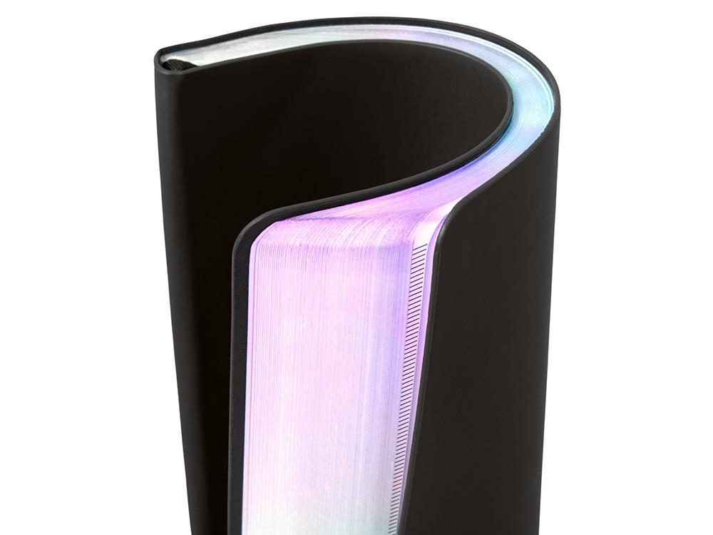 Блокнот А5 в гибкой обложке Fellini с голографическим срезом, черный-6