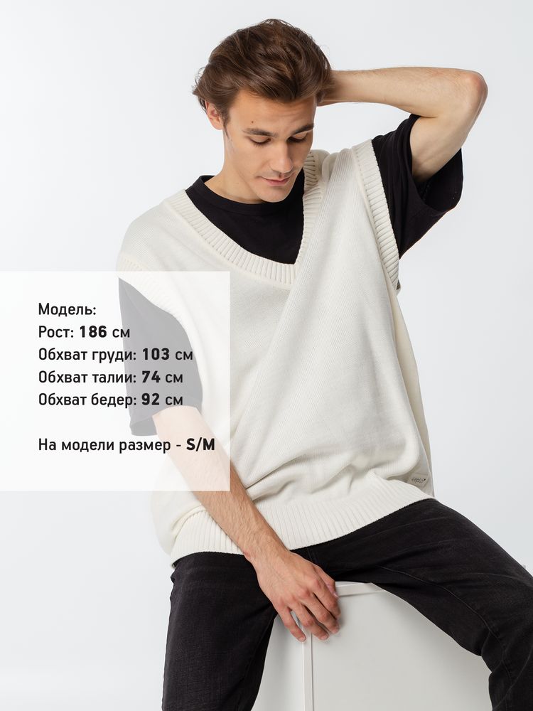 Жилет оверсайз унисекс Tad в сумке, молочно-белый-5