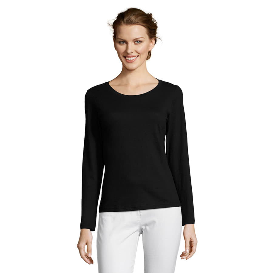 Футболка женская с длинным рукавом MAJESTIC, черный-3