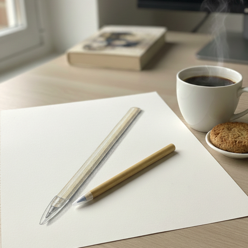 Вечный карандаш из бамбука Genero, Бамбуковый-3