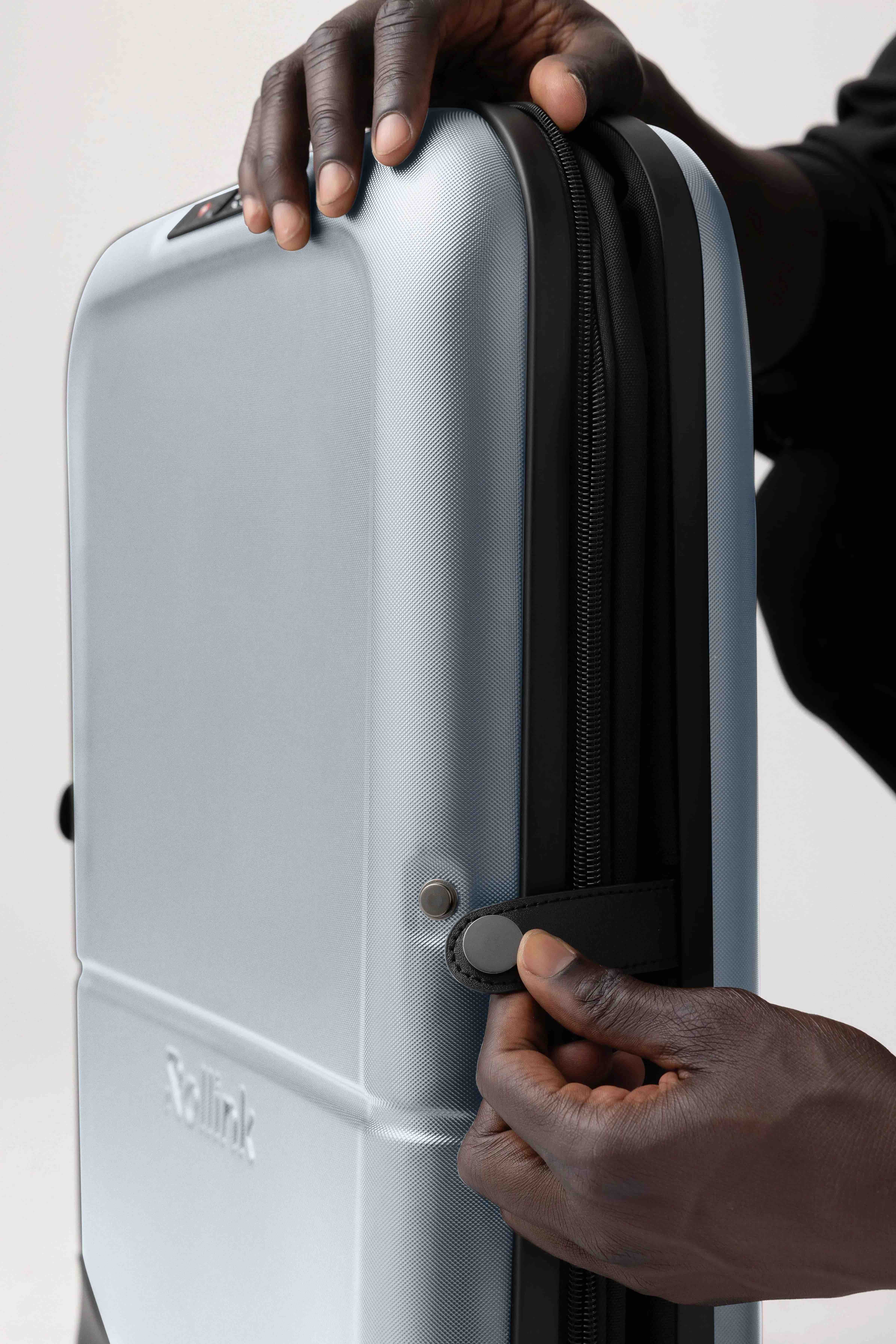 Чемодан складной Rollink FLEX LIGHT 55x40x20 см, 4 колеса, светло-серый-11