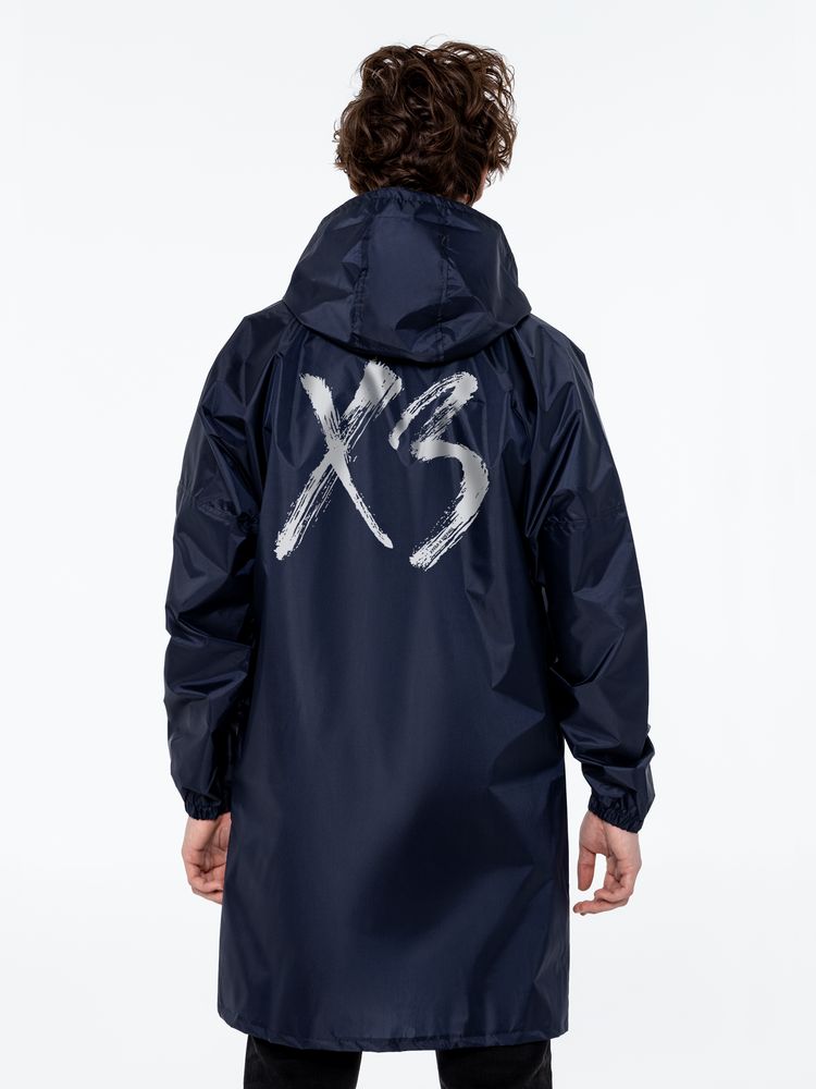 Дождевик «ХЗ», темно-синий с серебристым-1