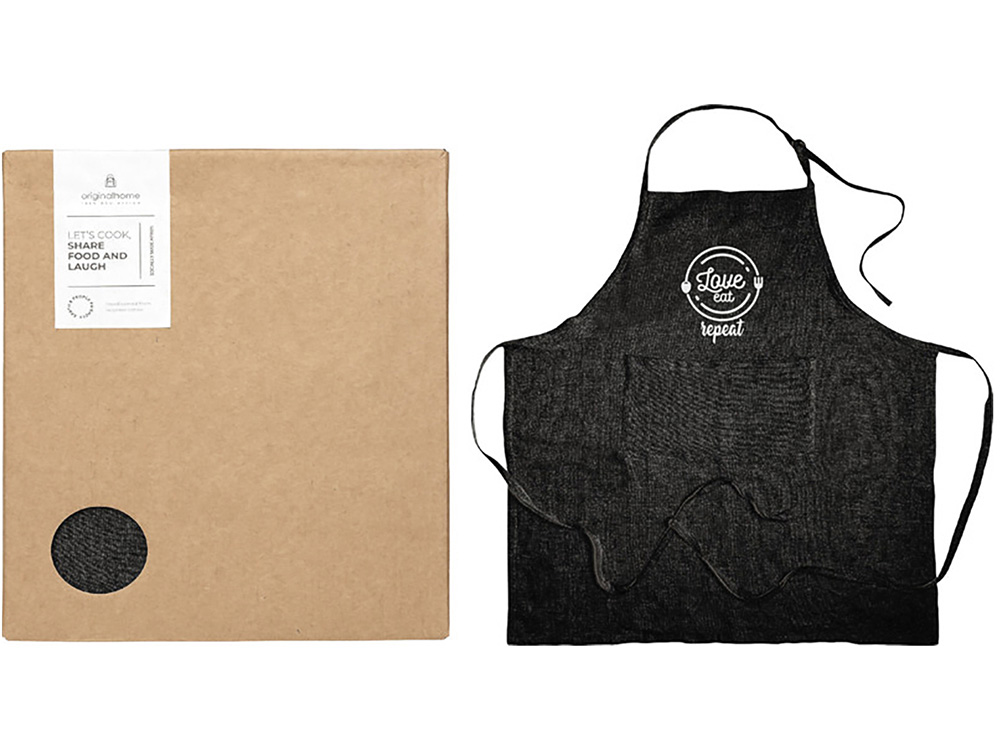 Originalhome фартук из переработанных материалов - сплошной черный-3