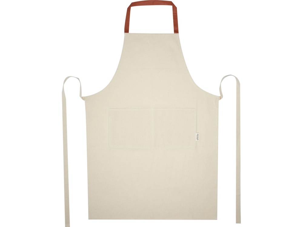 Nia фартук из переработанного хлопка плотностью 200 г/м² - красный кирпичный-1