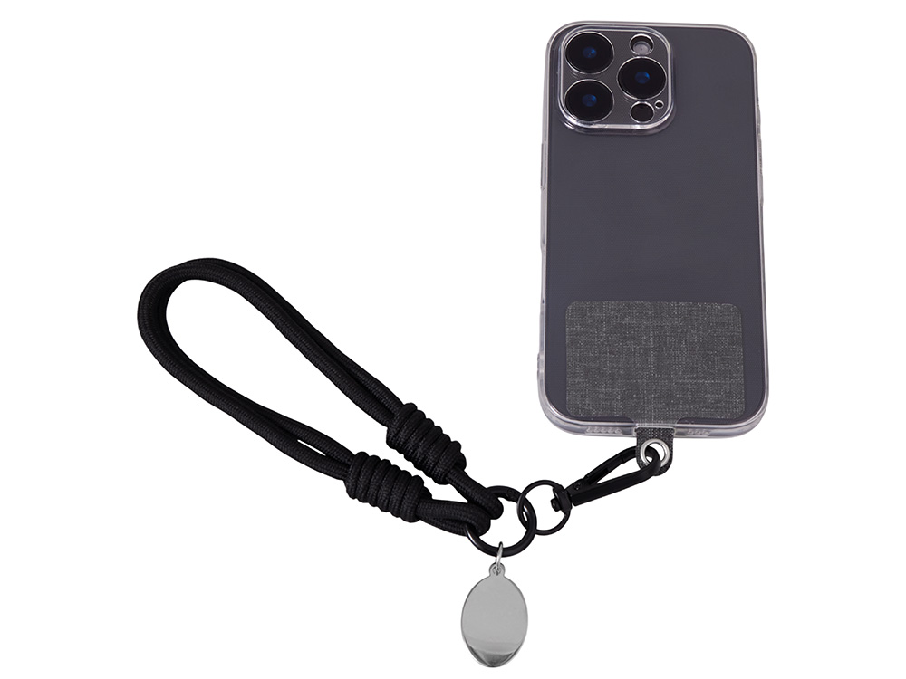 Брелок-браслет Bohemian c тканевым держателем для телефона, черный-1