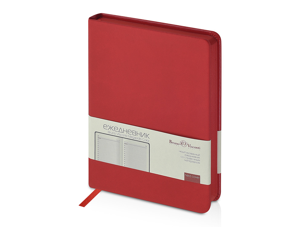 Ежедневник недатированный А6+ Megapolis Color, красный-0