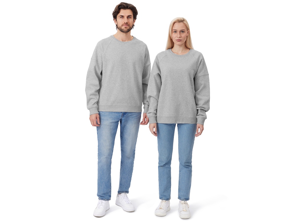 Свитшот оверсайз Paris, унисекс, серый меланж-9