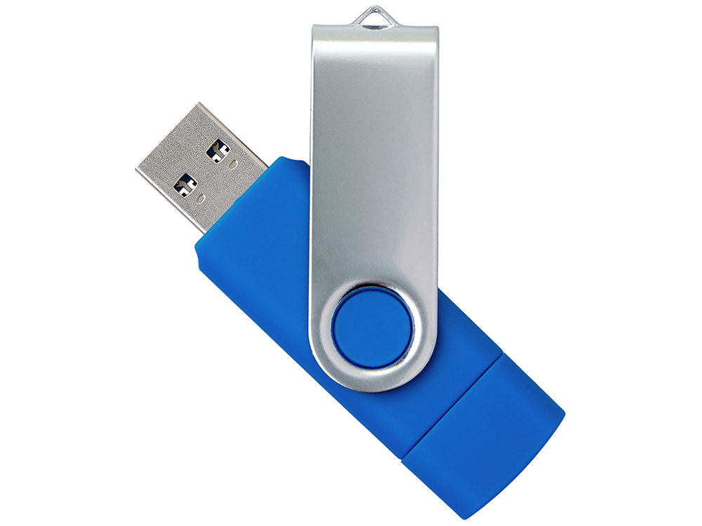 USB3.0/USB Type-C флешка на 16 Гб Квебек C, синий-1