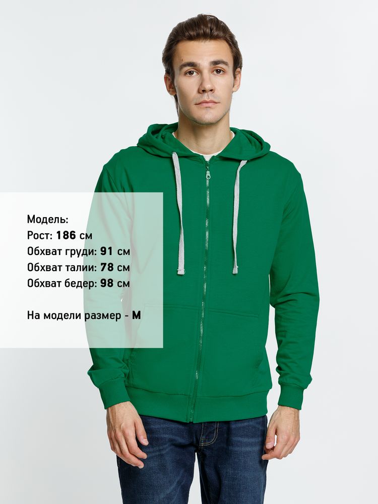 Толстовка на молнии с капюшоном Siverga, зеленая-4