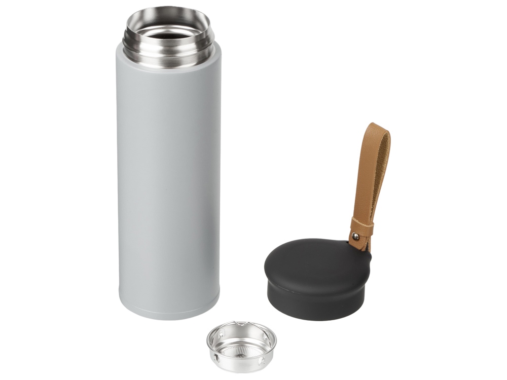 Вакуумный термос Engage, 450 мл, тубус, средне-серый-1