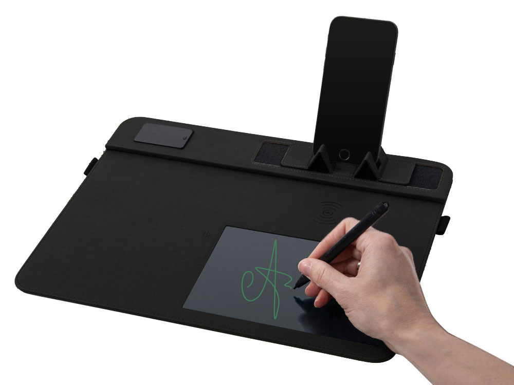 Многофункциональный коврик для мыши Multi Pad с беспроводной зарядкой и LCD экраном, 10 Вт, черный-5