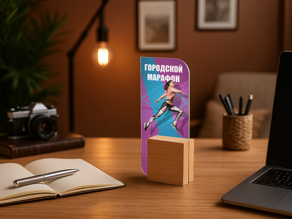 Награда из акрила с деревянным основанием Valor-5