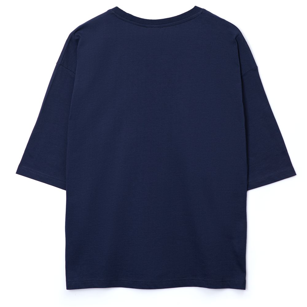 Футболка оверсайз унисекс Base Space, темно-синяя-2