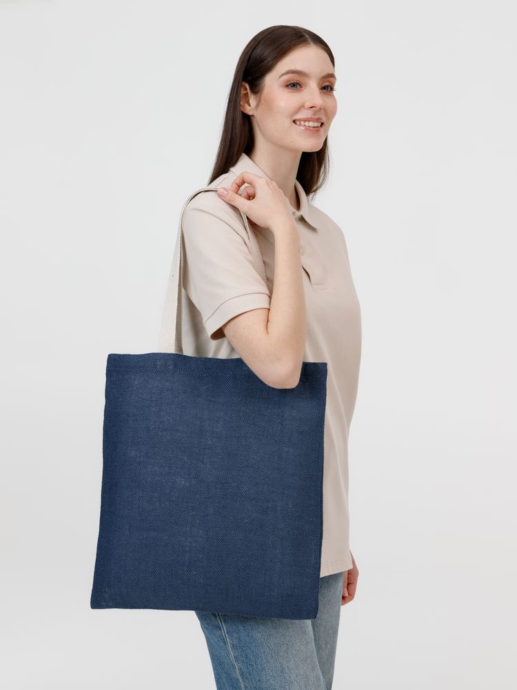 Холщовая сумка на плечо Juhu, синяя-6