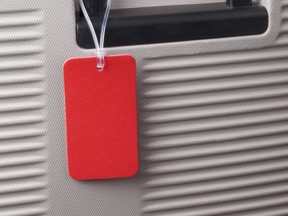 Багажная бирка Favor на силиконовой петле, красный-3