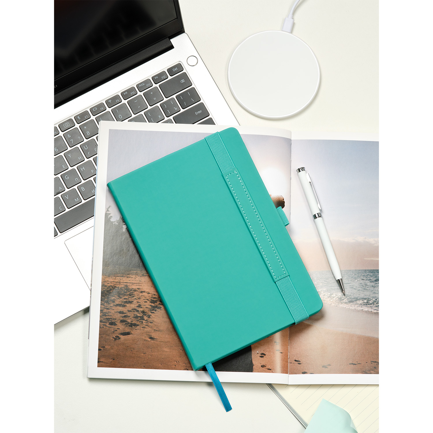 Ежедневник Альфа (Alpha) недатированный, бирюзовый/серый-14