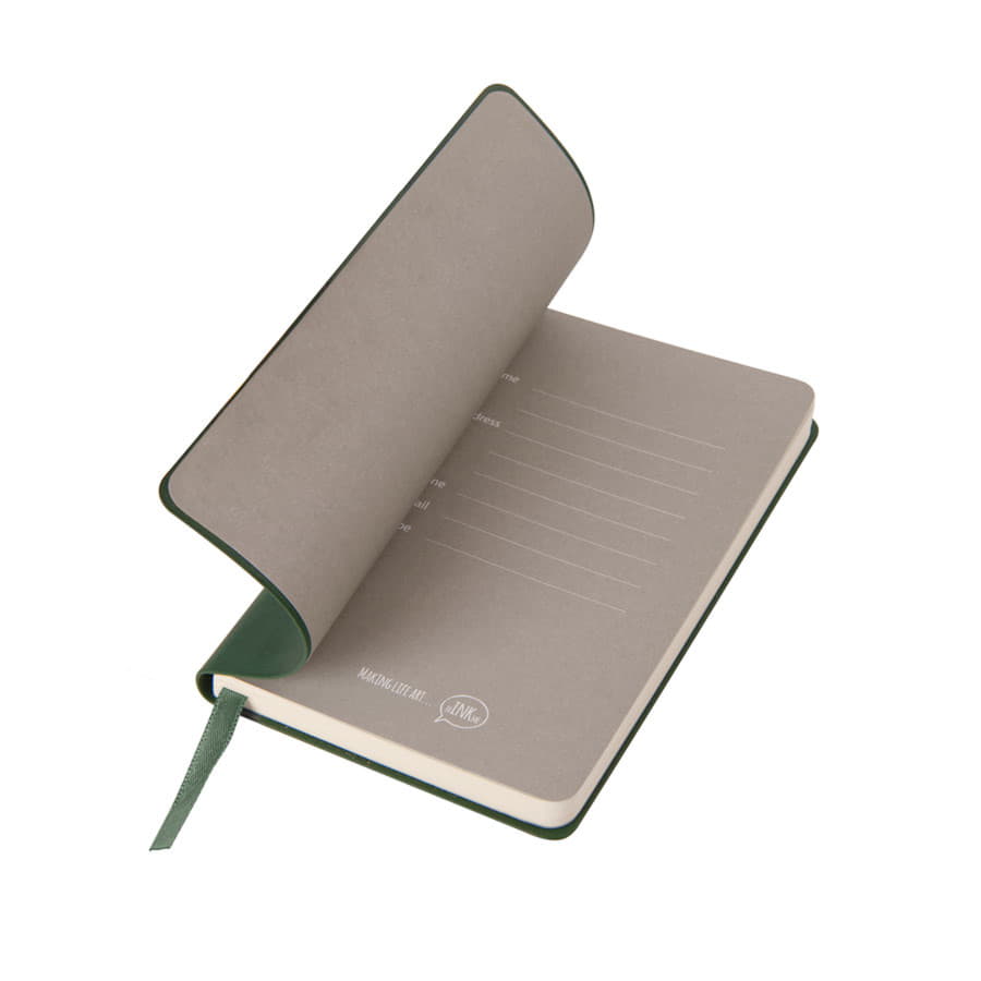 Бизнес-блокнот FUNKY, формат A6, в клетку, зеленый, серый-4