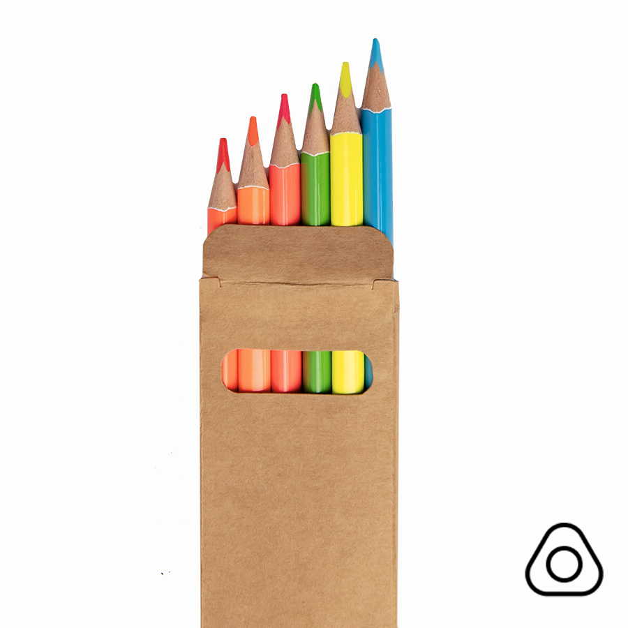 Цветные карандаши NEON, 6 цветов, бежевый-0