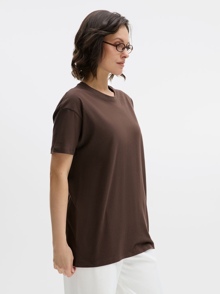 Футболка унисекс Regent 150, темно-коричневая (шоколад)-4