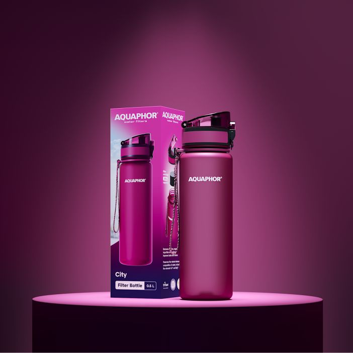 Бутылка-фильтр «Аквафор Сити», ярко-розовая (фуксия)-3