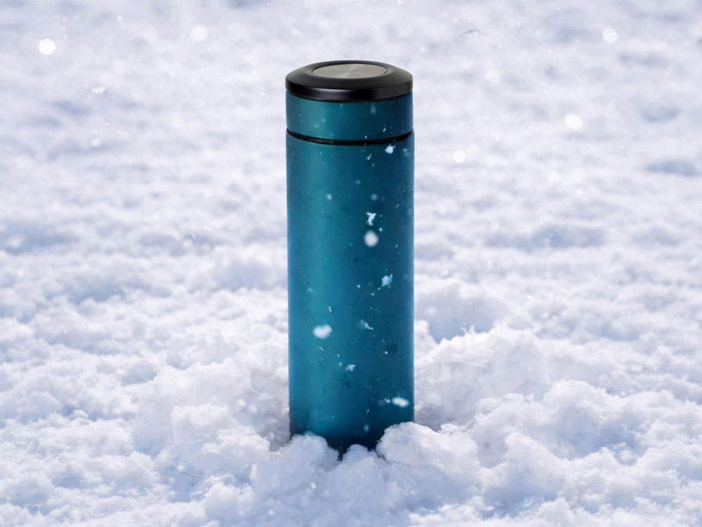 Термос Confident с покрытием soft-touch 420мл, индиго-12