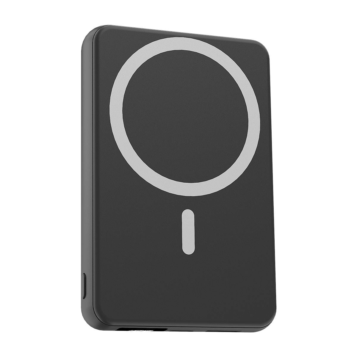 Магнитный внешний аккумулятор Quantum с беспроводной зарядкой (15W), Черный-1