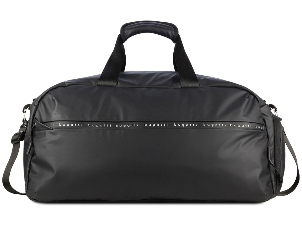 Сумка спортивная BUGATTI Blanc, чёрная, тарпаулин/полиэстер, 52х26х27,5 см-1