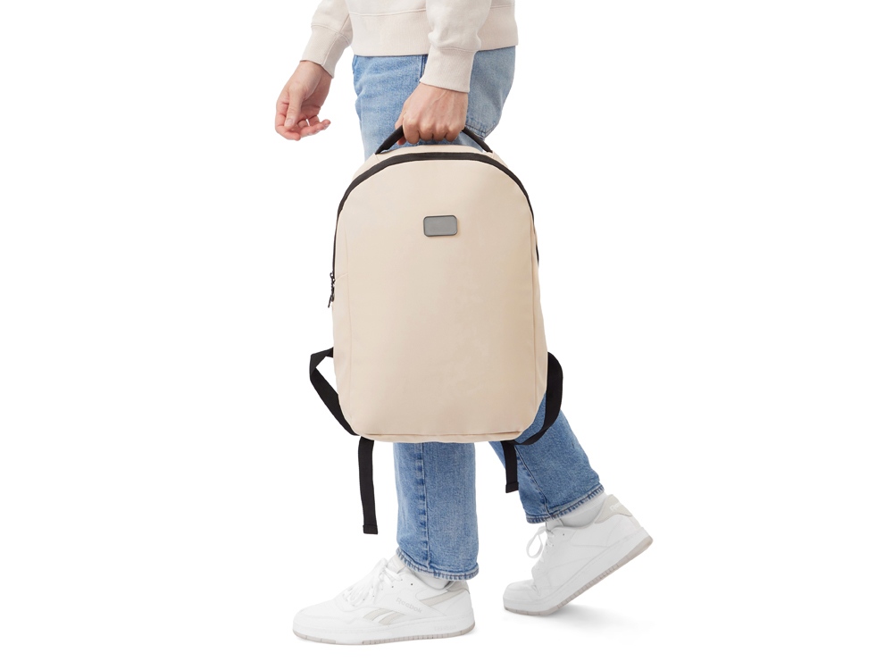 Рюкзак Sofit для ноутбука из экокожи, бежевый-14