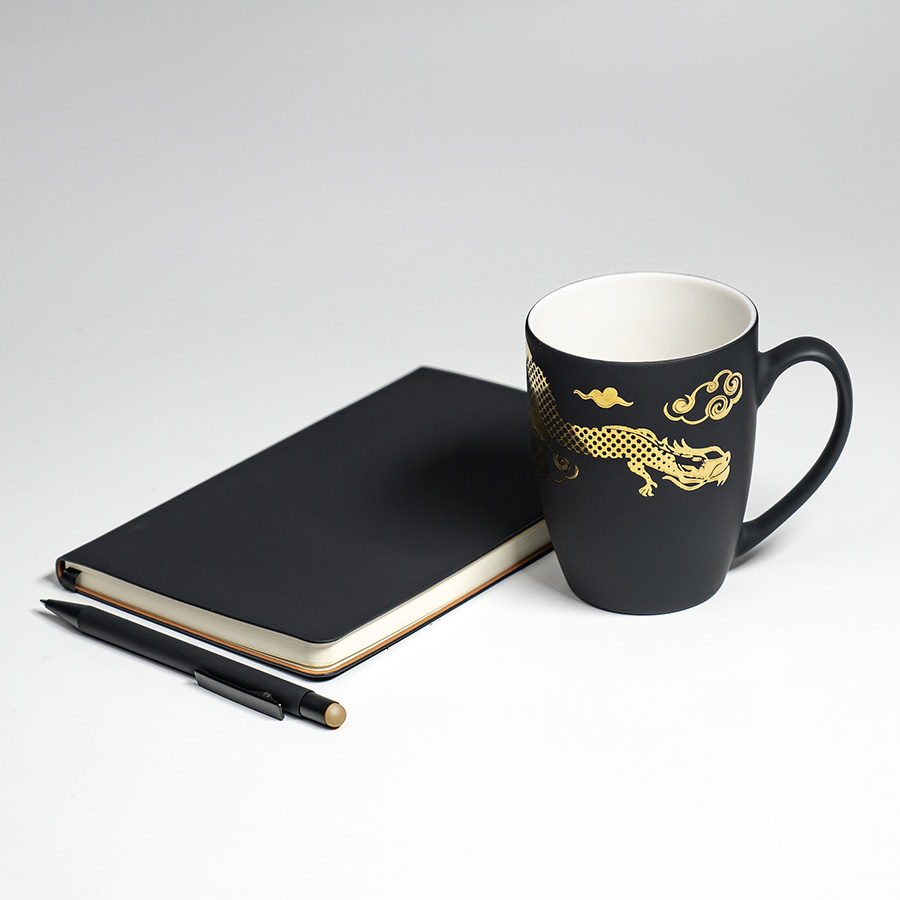 Набор подарочный ARISTOCRATIC: ежедневник, ручка, кружка; черный/золото, черный, золотистый-2