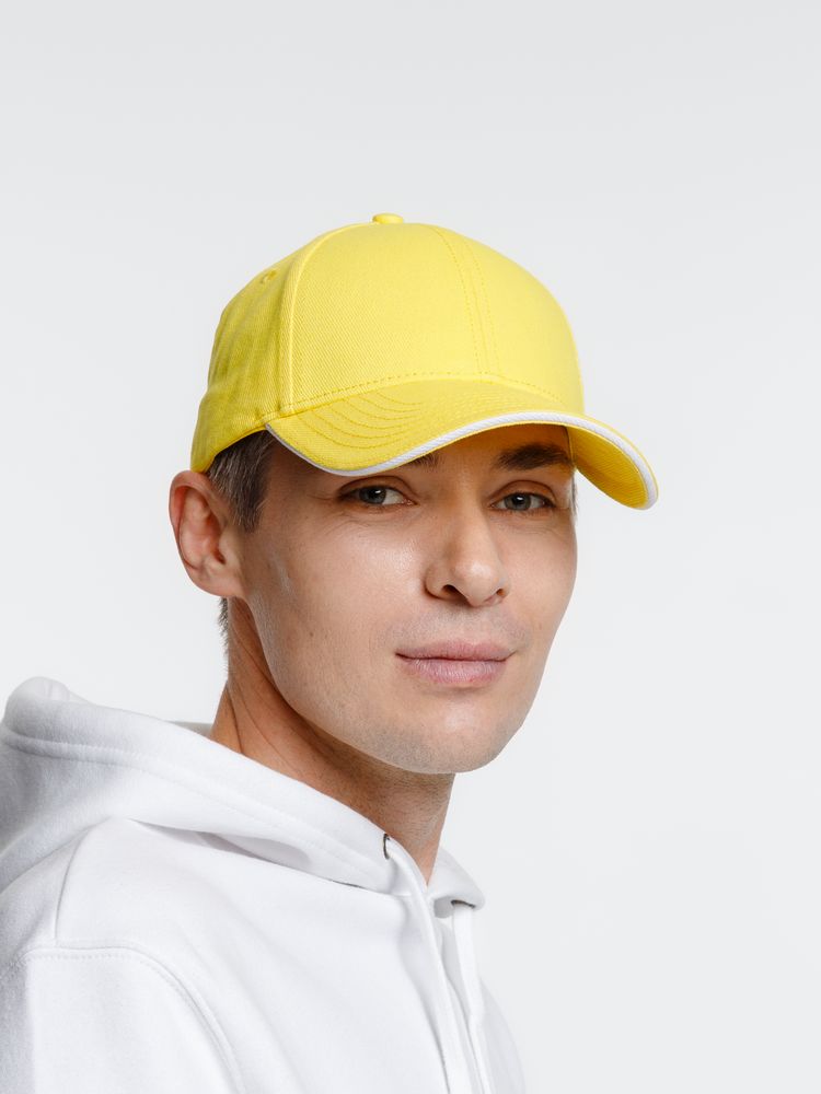 Бейсболка Spiker, желтая с белым-2