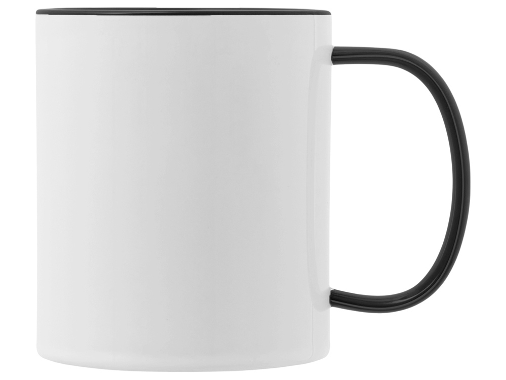 Керамическая кружка со стеклянной ручкой для сублимации Charm, черный-1