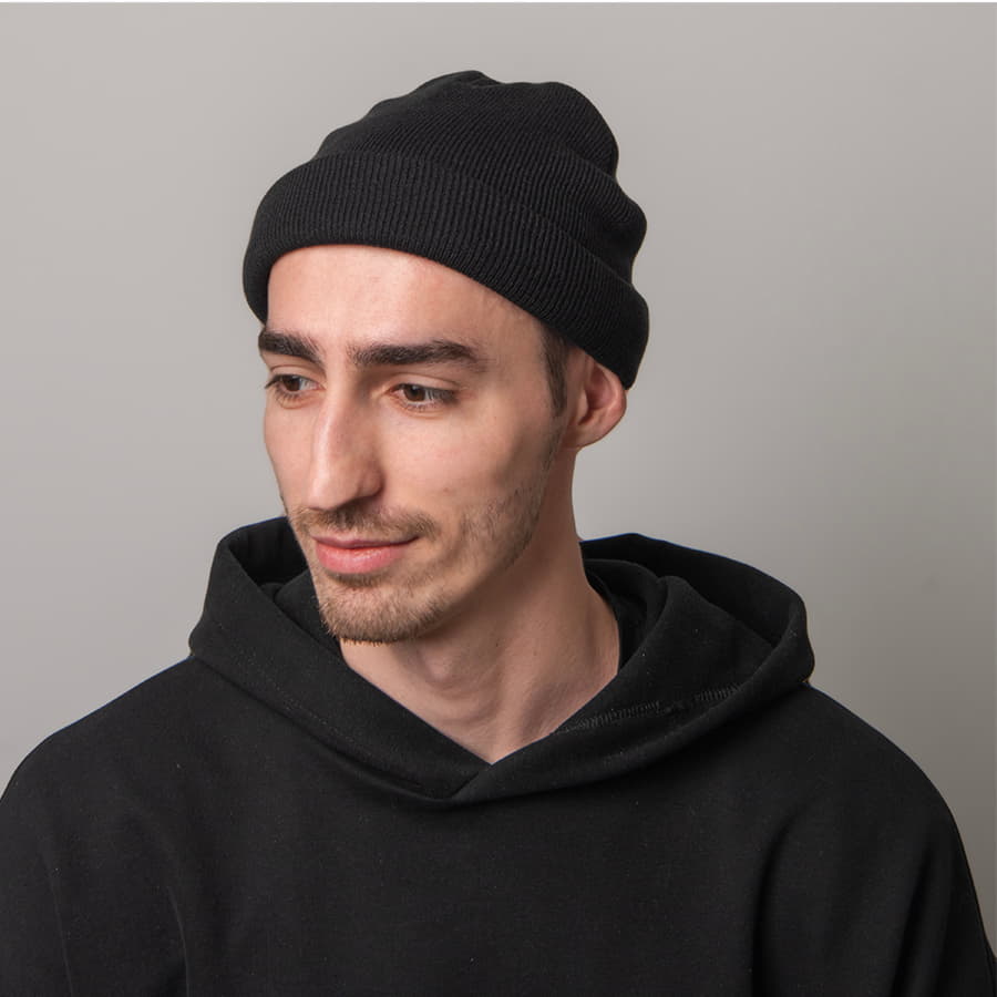 Шапка вязаная двойная ESSENTIAL, черный-3