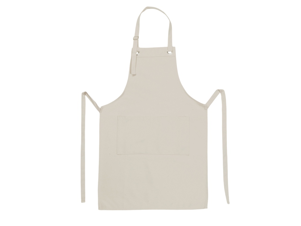 Хлопковый фартук Delight с карманом и регулируемыми завязками, бежевый-8