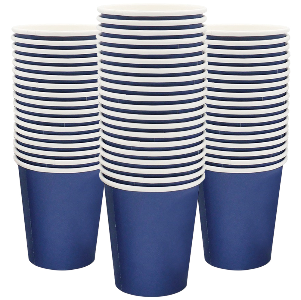 Набор бумажных стаканов 8 унций (240 мл), Синий - снаружи, белый внутри-0
