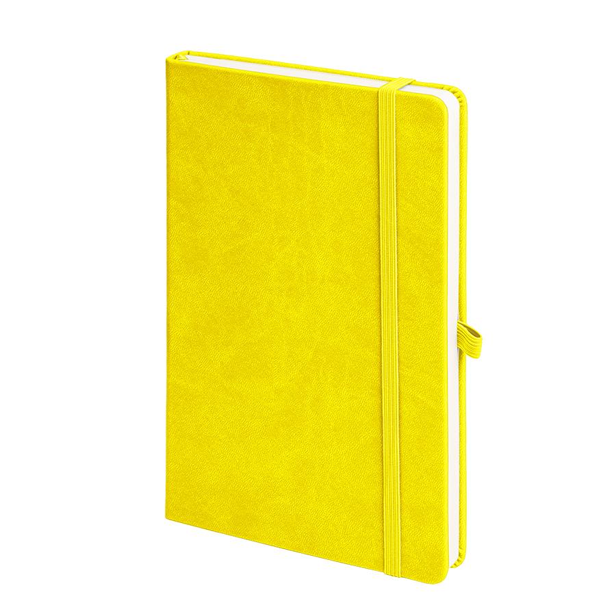 Бизнес-блокнот "Justy", 130*210 мм, желтый, твердая обложка,  резинка 7 мм, блок-линейка, желтый-0
