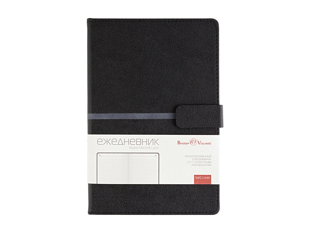Ежедневник недатированный А5 Lyon, черный-1