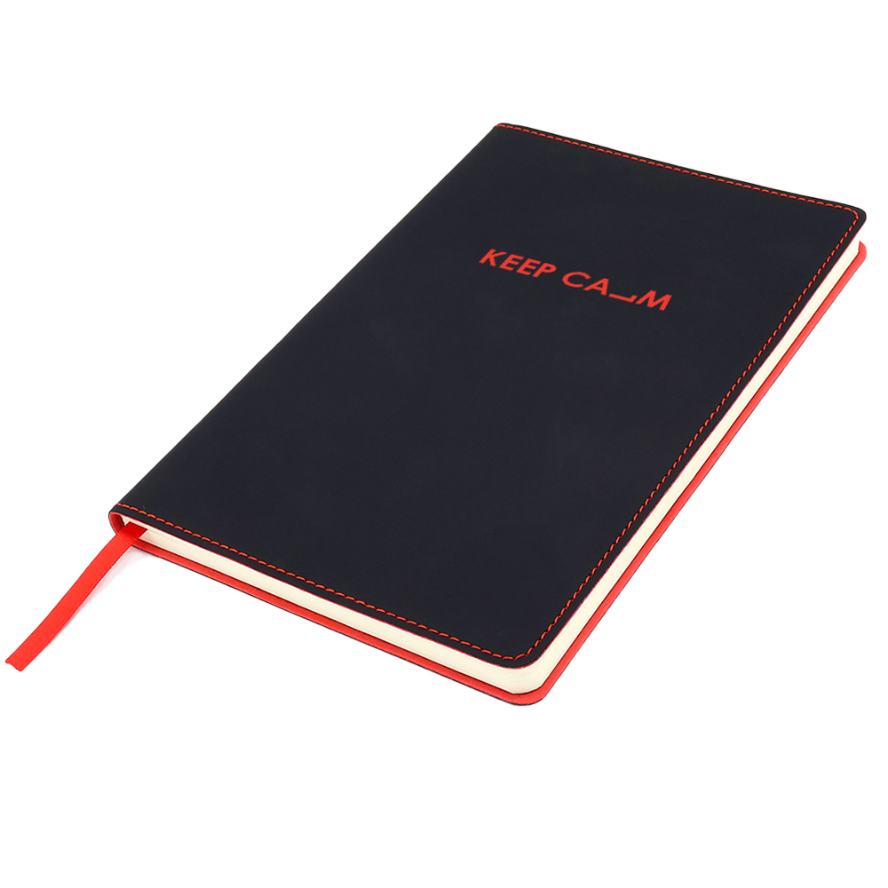 Блокнот A5 Blackjack в мягком переплёте, Черно-красный-3