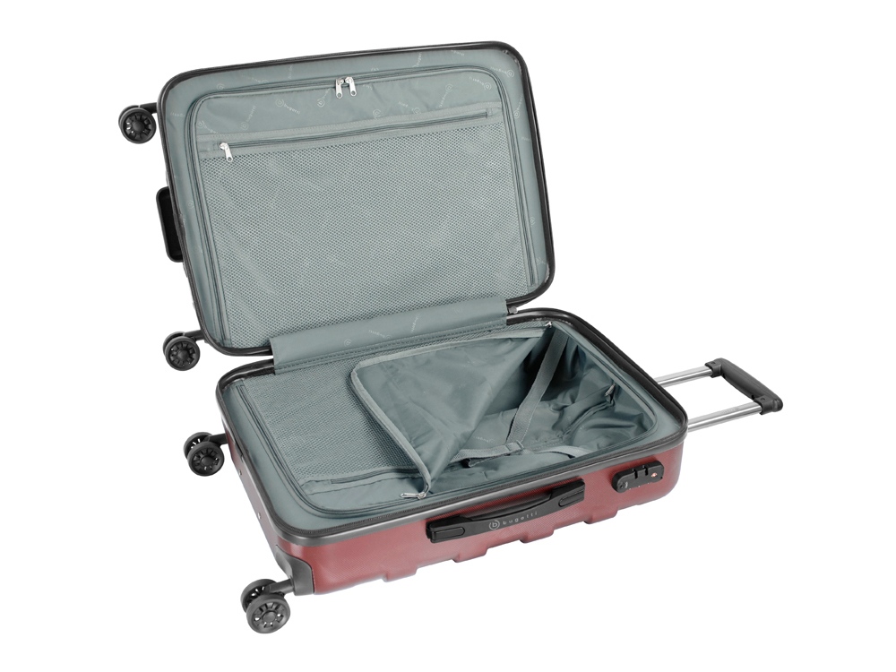 Чемодан BUGATTI ГАЛАТЕЯ | GALATEA, бордовый, поликарбонат / АБС-пластик, 46х27,5х67 см, 65 л-1