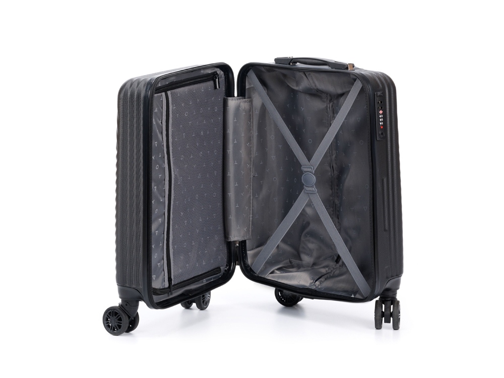 Чемодан TORBER Lama, чёрный, ABS-пластик, 38 х 21 х 55 см, 37 л-3