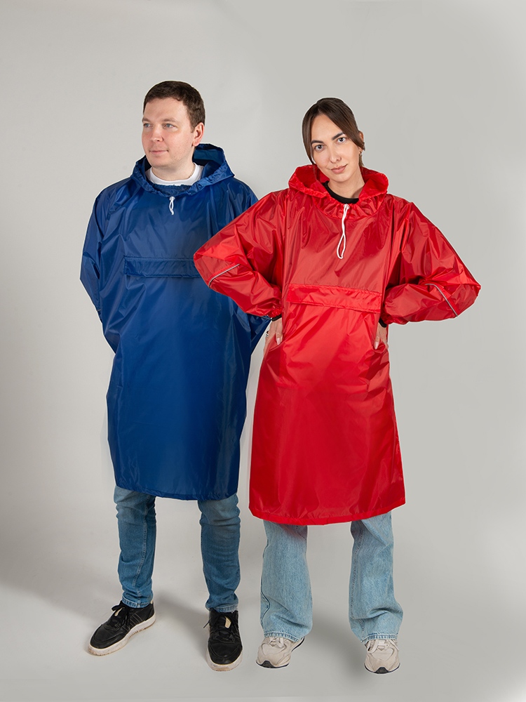 Дождевик - пончо Galaxy со светоотражающими элементами, белый-10