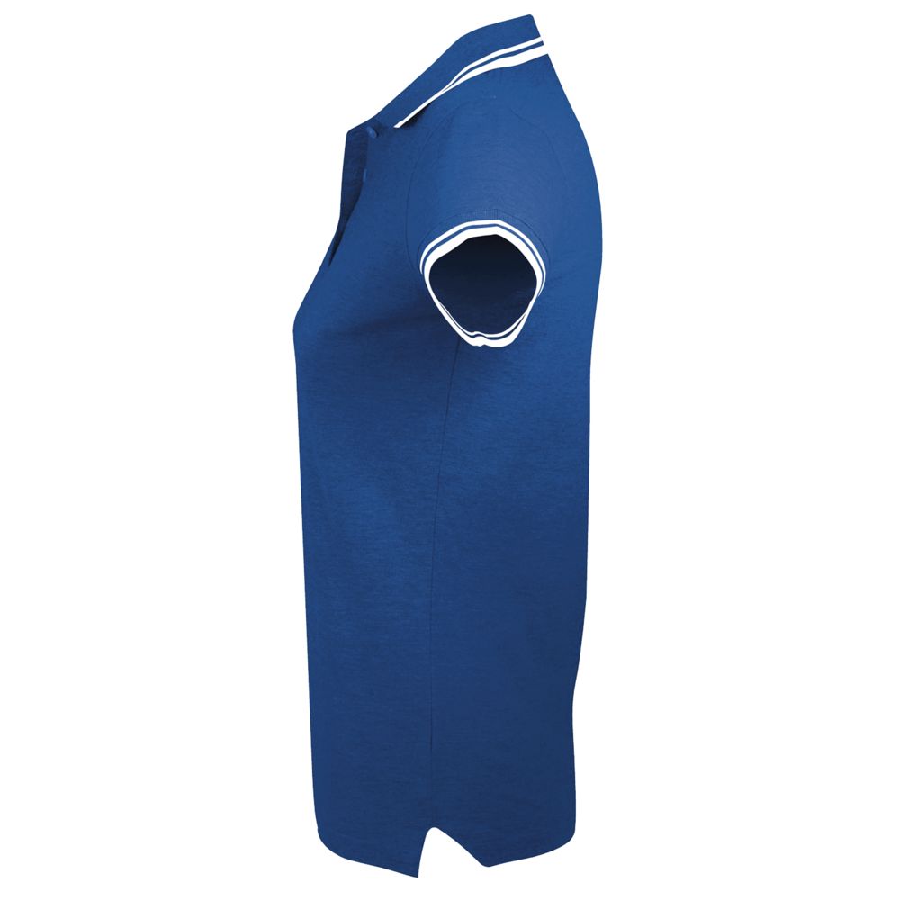 Рубашка поло женская Pasadena Women 200 с контрастной отделкой, ярко-синяя с белым-2