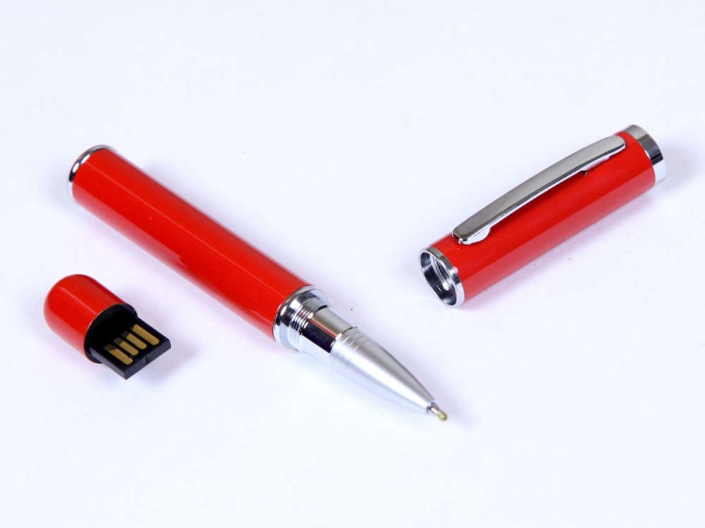 USB-флешка на 64 ГБ в виде ручки с мини чипом, красный-0